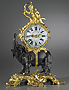 An important Louis XV gilt and patinated bronze Pendule ‘À L’Éléphant’ of eight day duration, signed on the white enamel dial and on the movement Etienne Le Noir à Paris